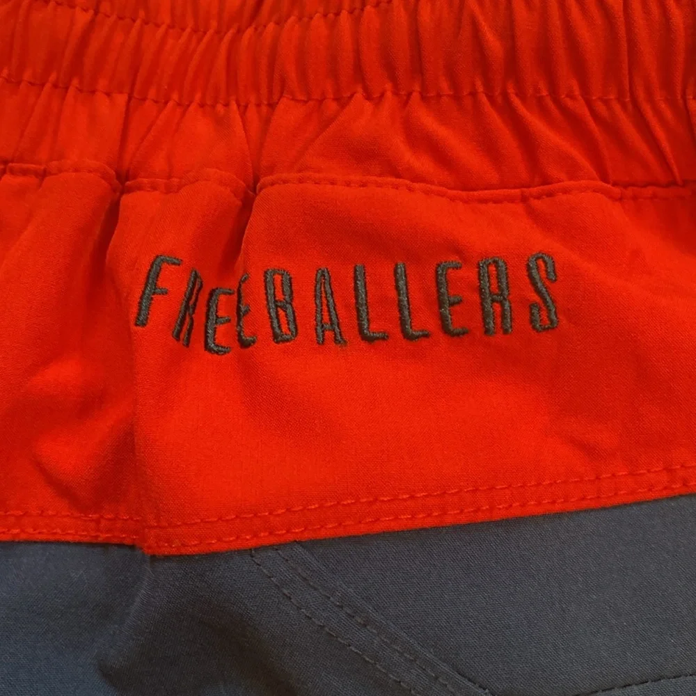 Freeballers The Show Stopper navy/red athletic performance shorts inner liner S